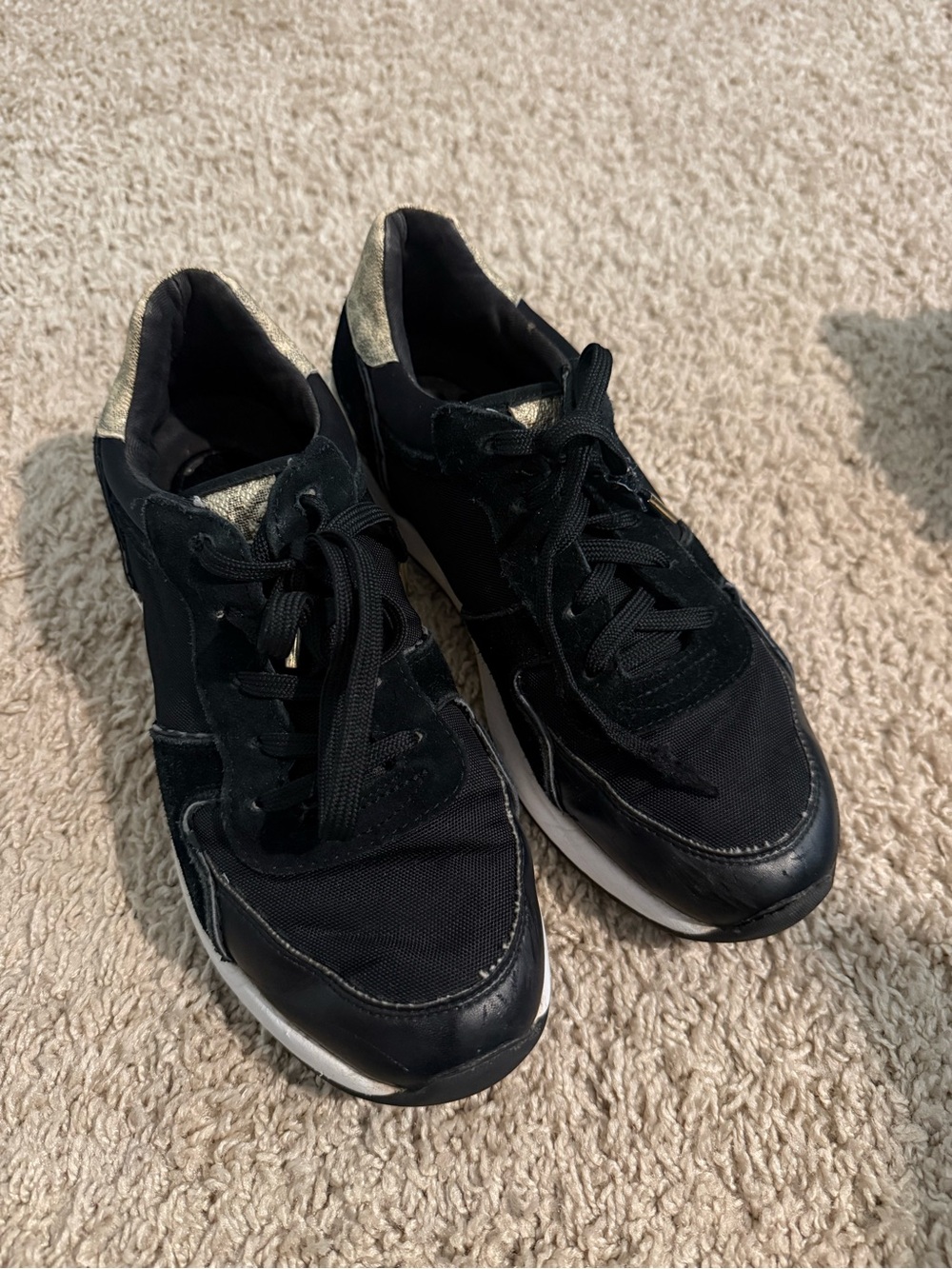 Michael Kors black Sneakers with Gold Accent